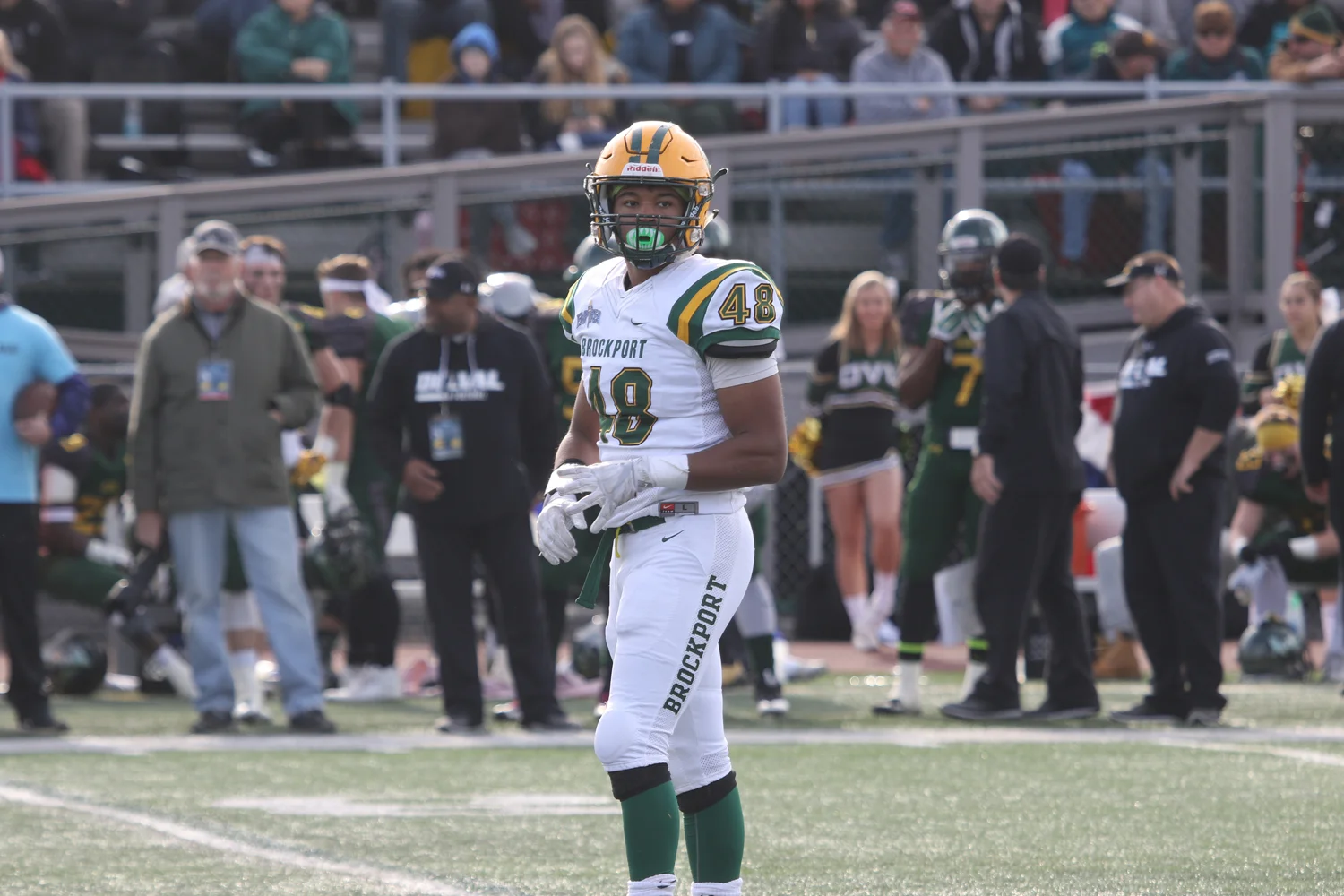 LB looking over the sidelines