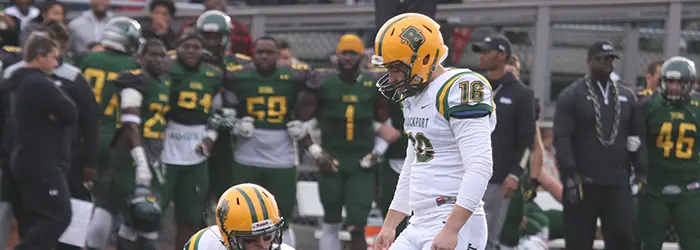 Brockport Golden Eagles Kicker before the game winner