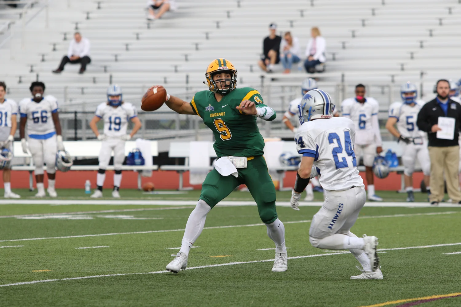 QB throwing the ball down the field