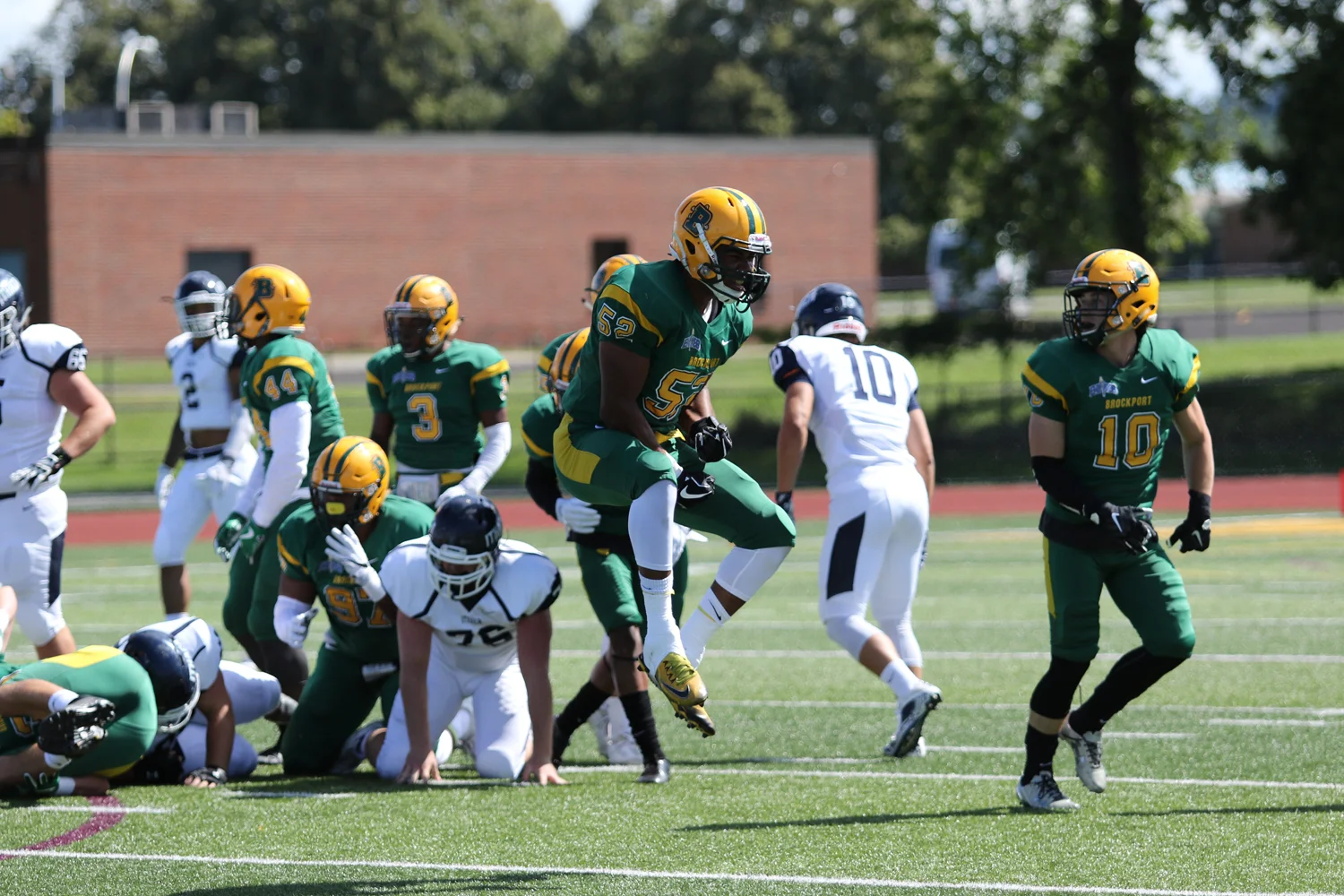 LB having fun during the game