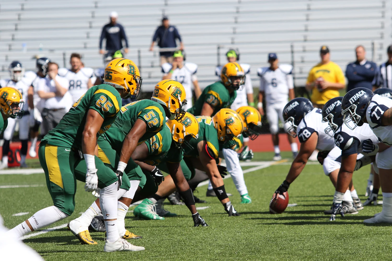 The Brockport Defense ready for the play