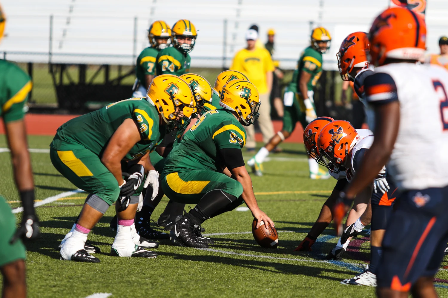 Undefeated Effort Football OL ready and set for the play