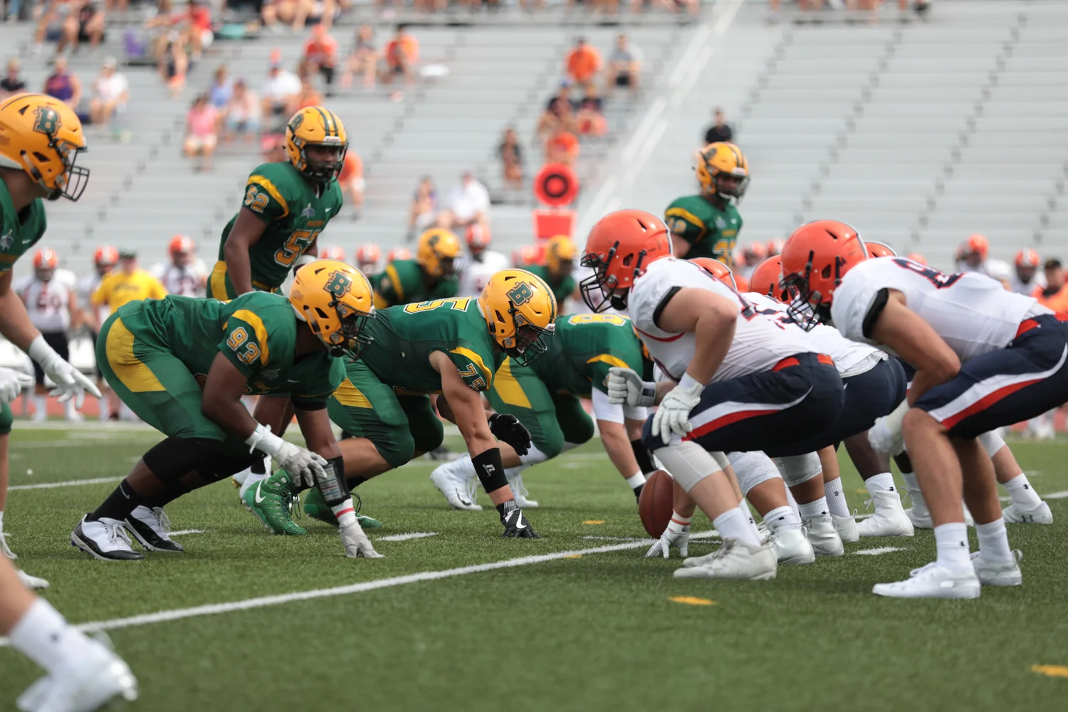 Brockport Defense ready for the 1st play for the Golden Eagles