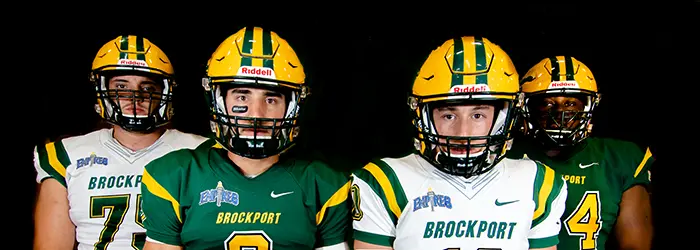 Brockport Golden Eagless posing on Media Day