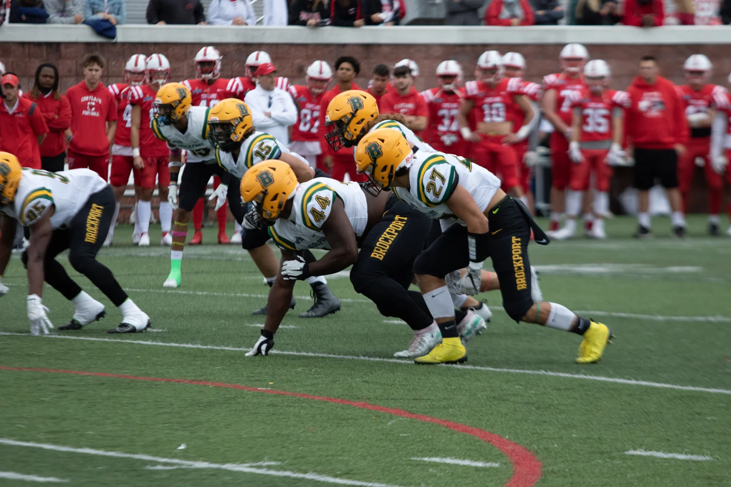 Brockport defense ready for the play to start