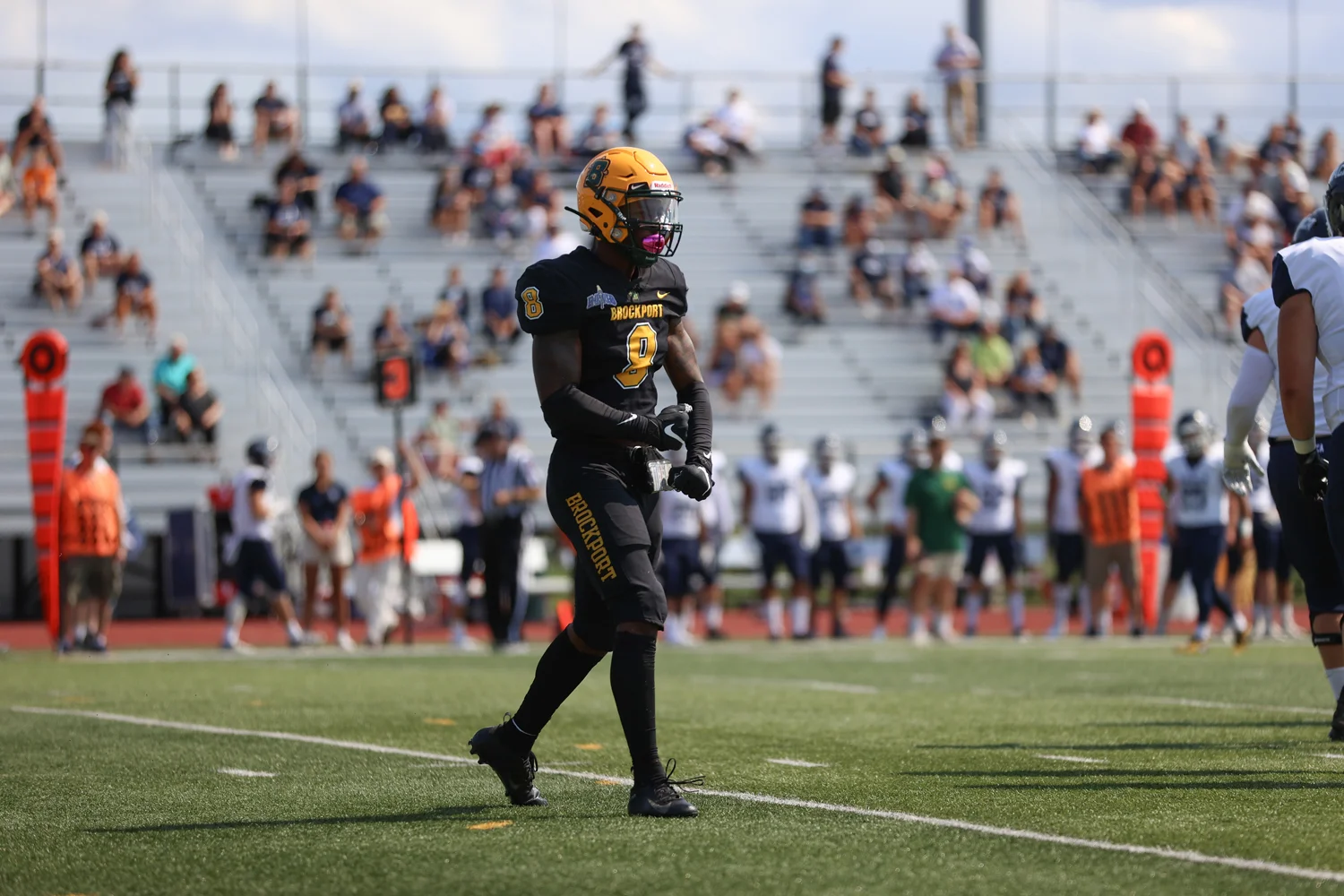 Brockport defender fired up coming off the field