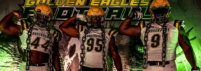 Brockport Golden Eagles flexing on media day