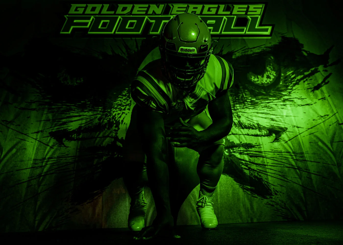 Defensive Lineman in his stance ready