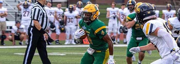 Brockport WR running down the field to the endzone with the ball