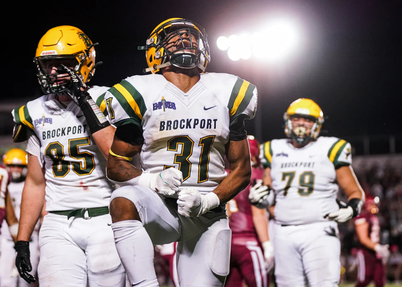 Brockport RB celebrating the touchdown