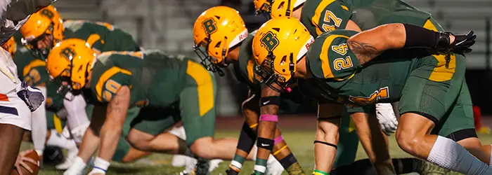 Brockport DL is set and ready for the snap of the ball