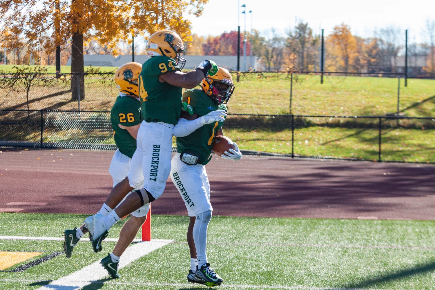Celebrating the touchdown for Bport