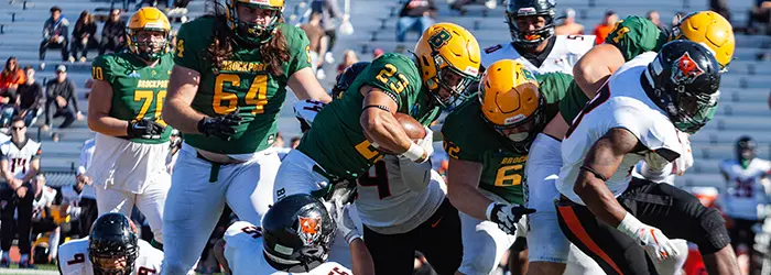 Brockport Golden Eagles offense moving the pile