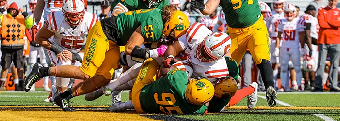 Brockport making the tackle