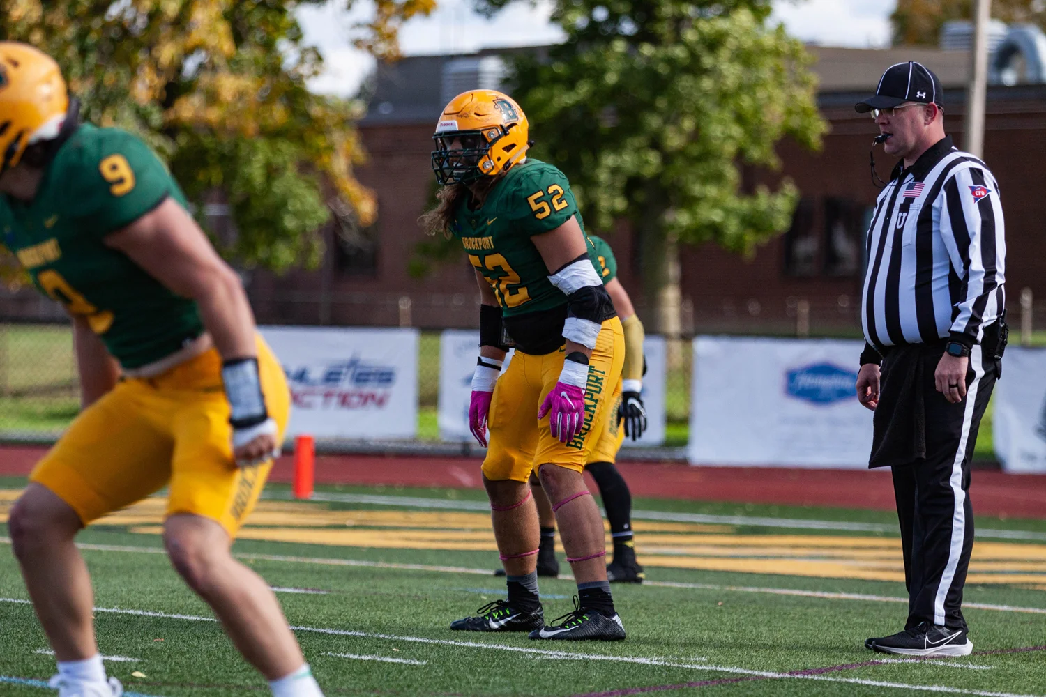 LB set in the middle of the field