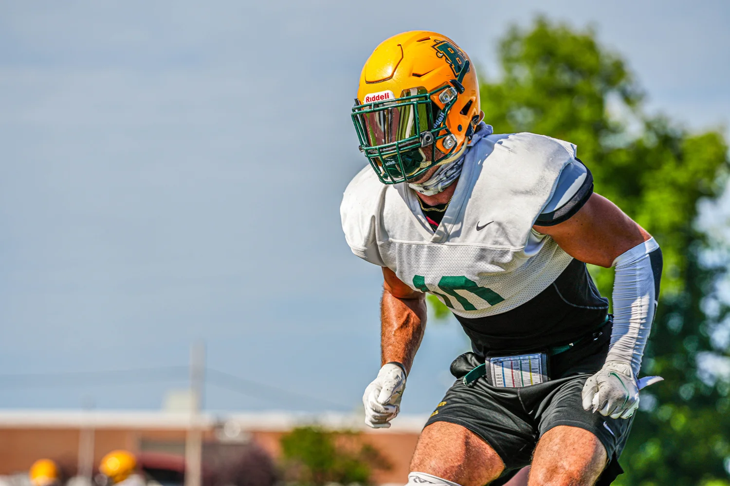 Brockport player running backwards