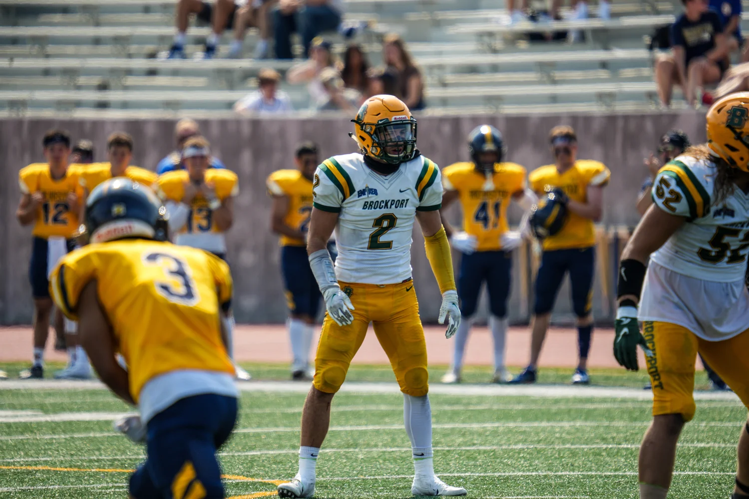DB looking into the backfield before the play