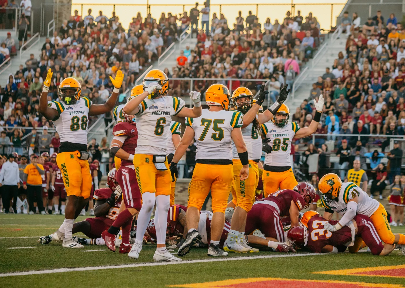 Brockport Offense waiting for Ref to call the TD