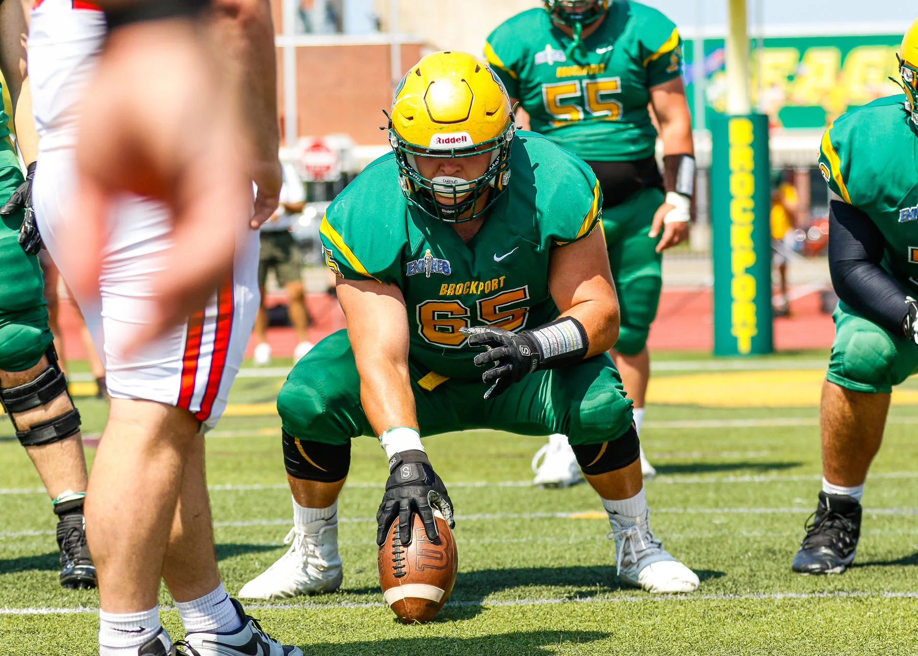 Brockport center ready to snap the ball