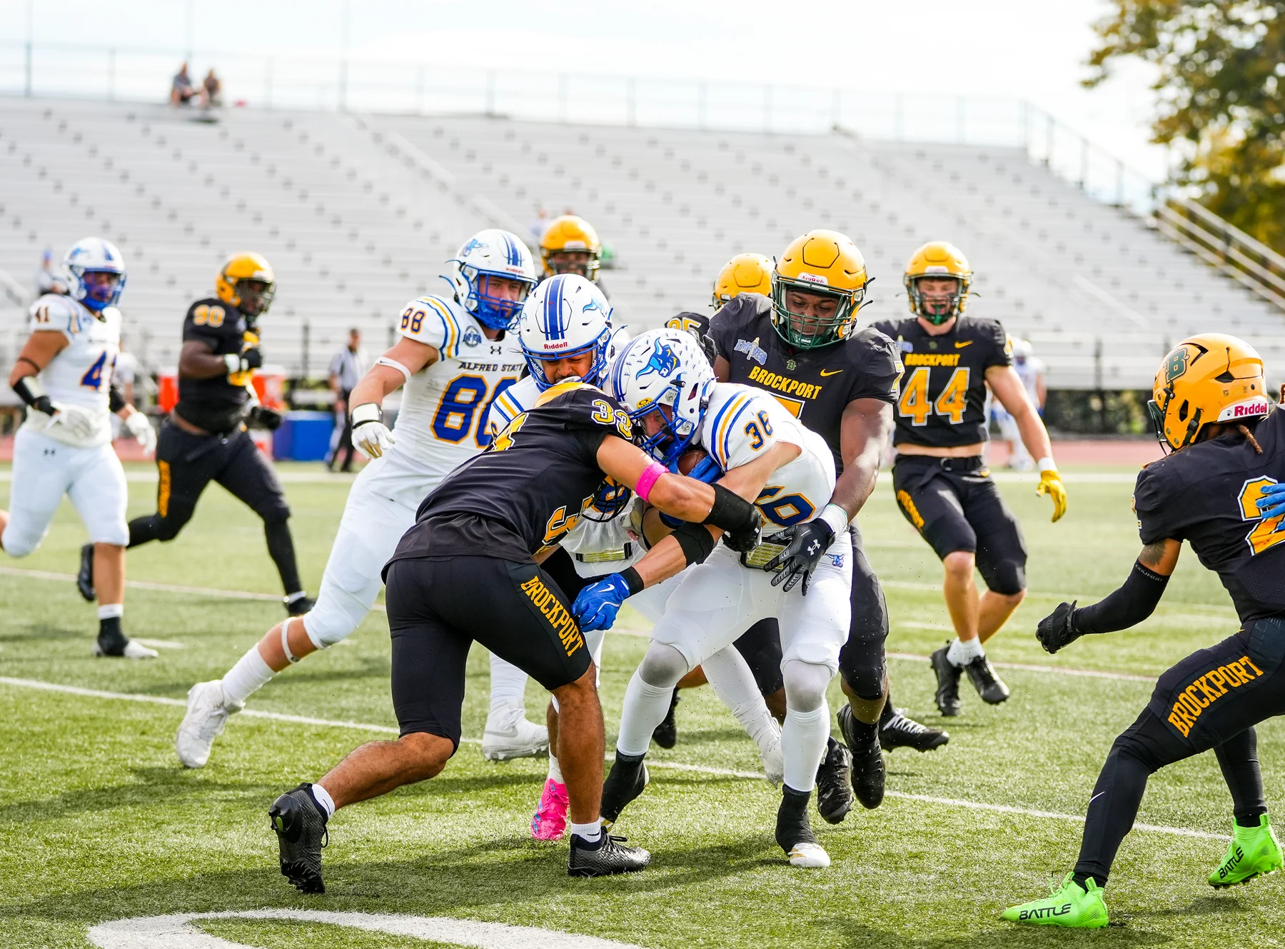 Defense making the stop