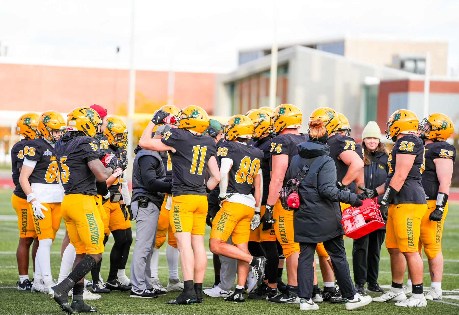 Brockport Golden Eagles during a timeout