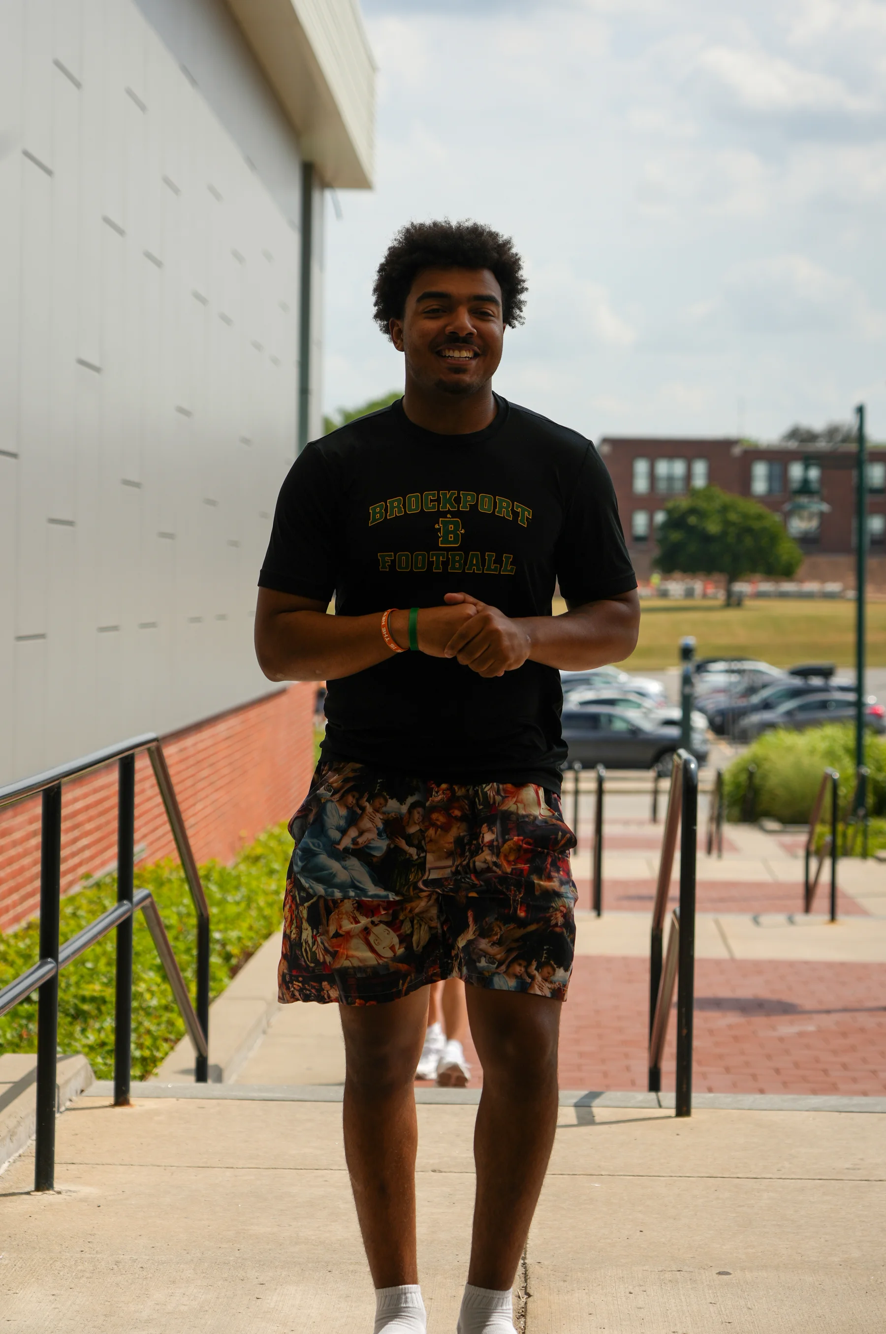 Brockport Football player about to Check In