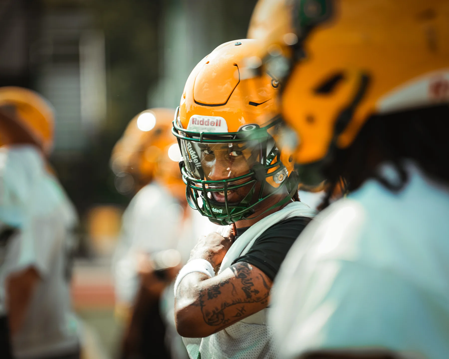 Going through drills on Day 2 at Brockport