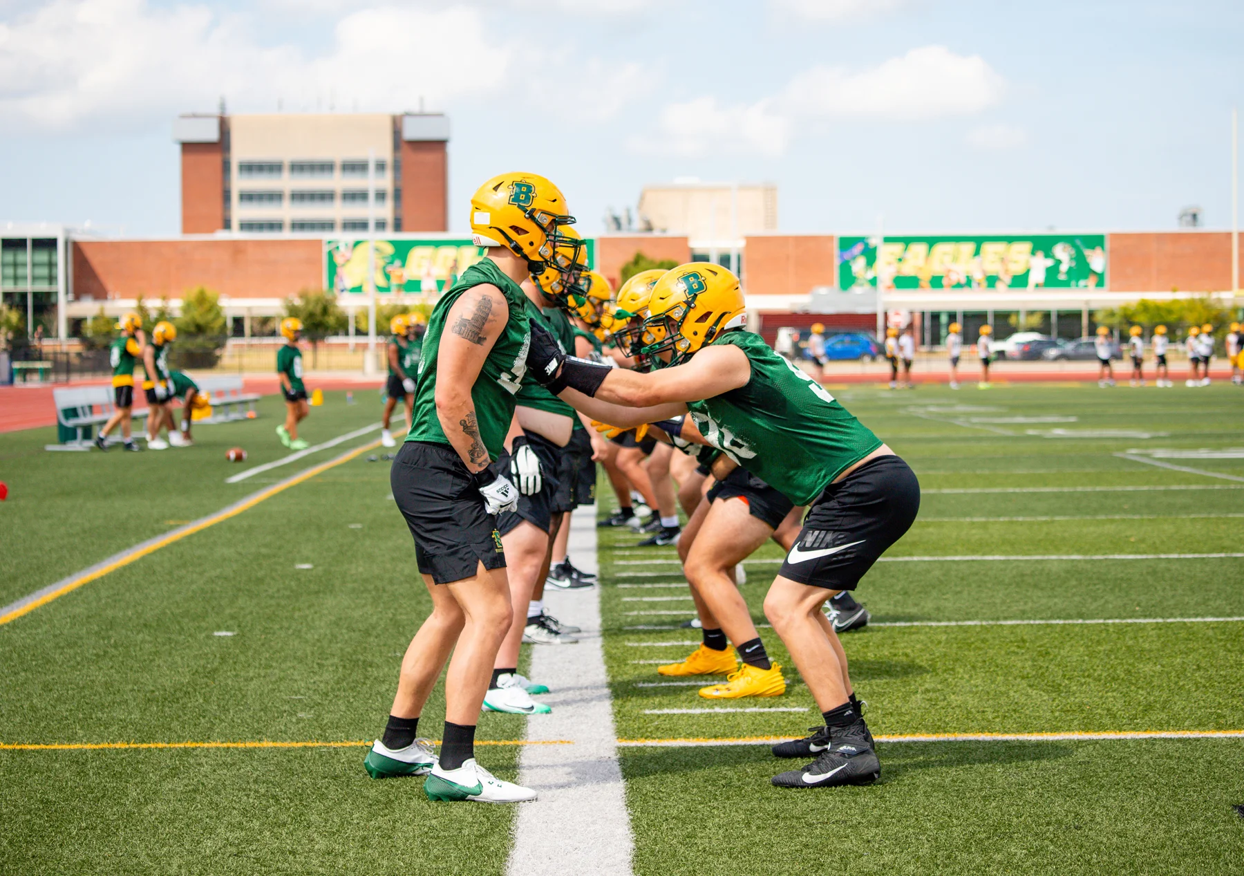 Lineman running drills