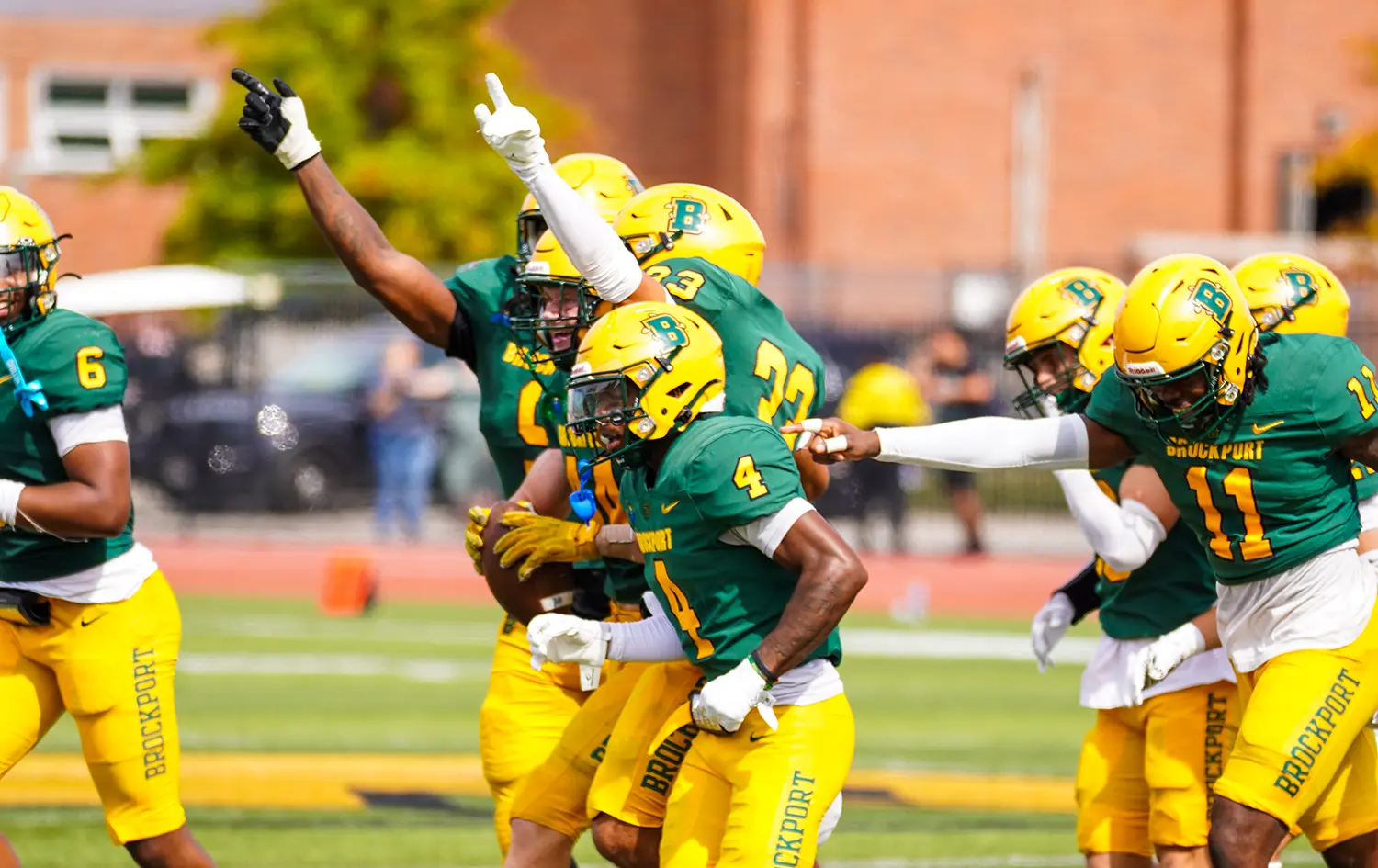 Brockport Interception celebration