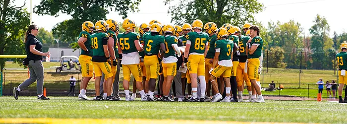 Brockport pregame huddle