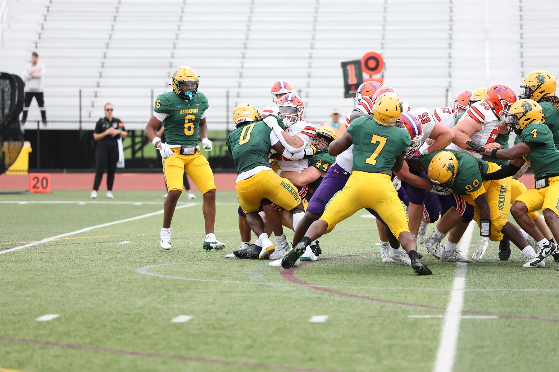 Brockport defense making the tackle