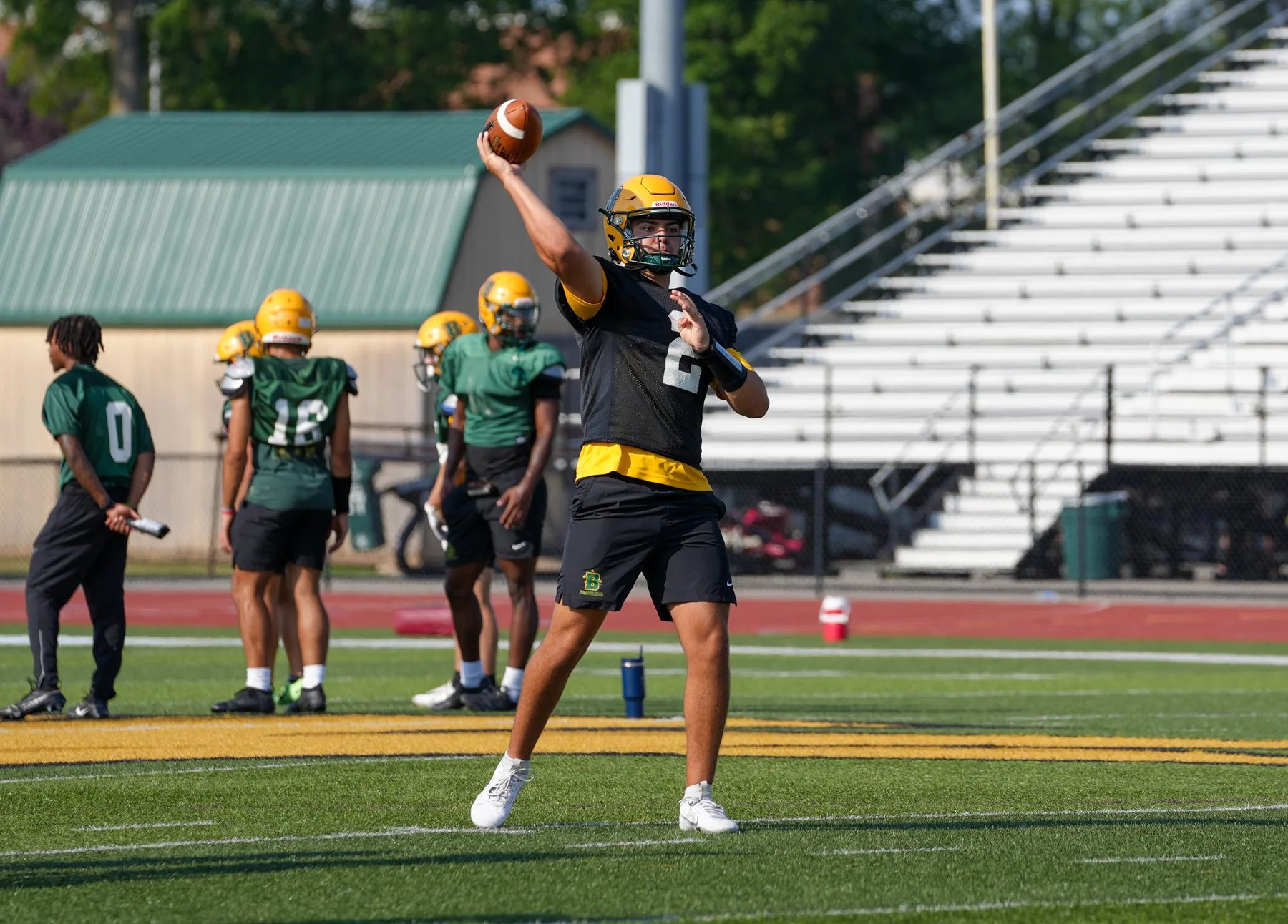 QB throwing the ball down field
