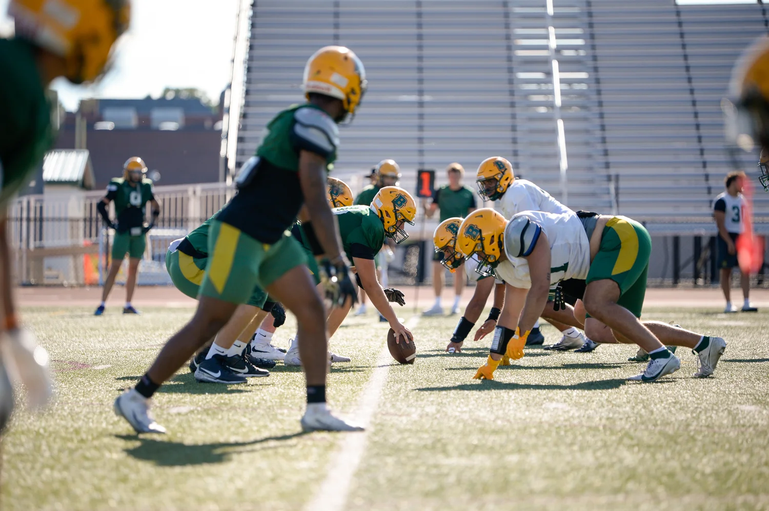 Brockport lines ready for the play