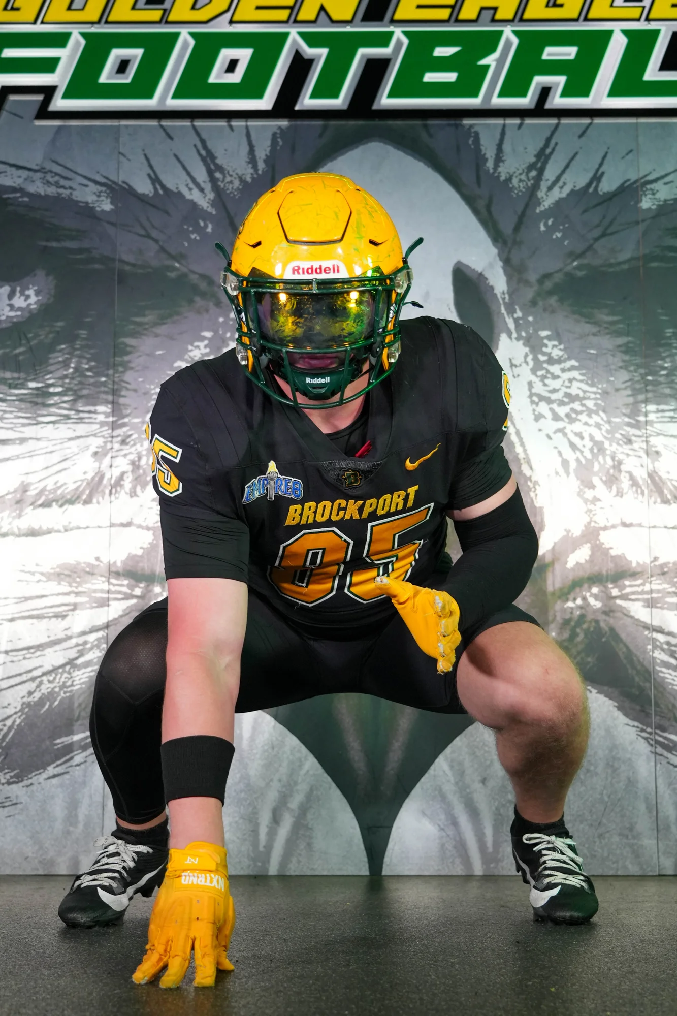 Brockport TE posing on Media Day 2026