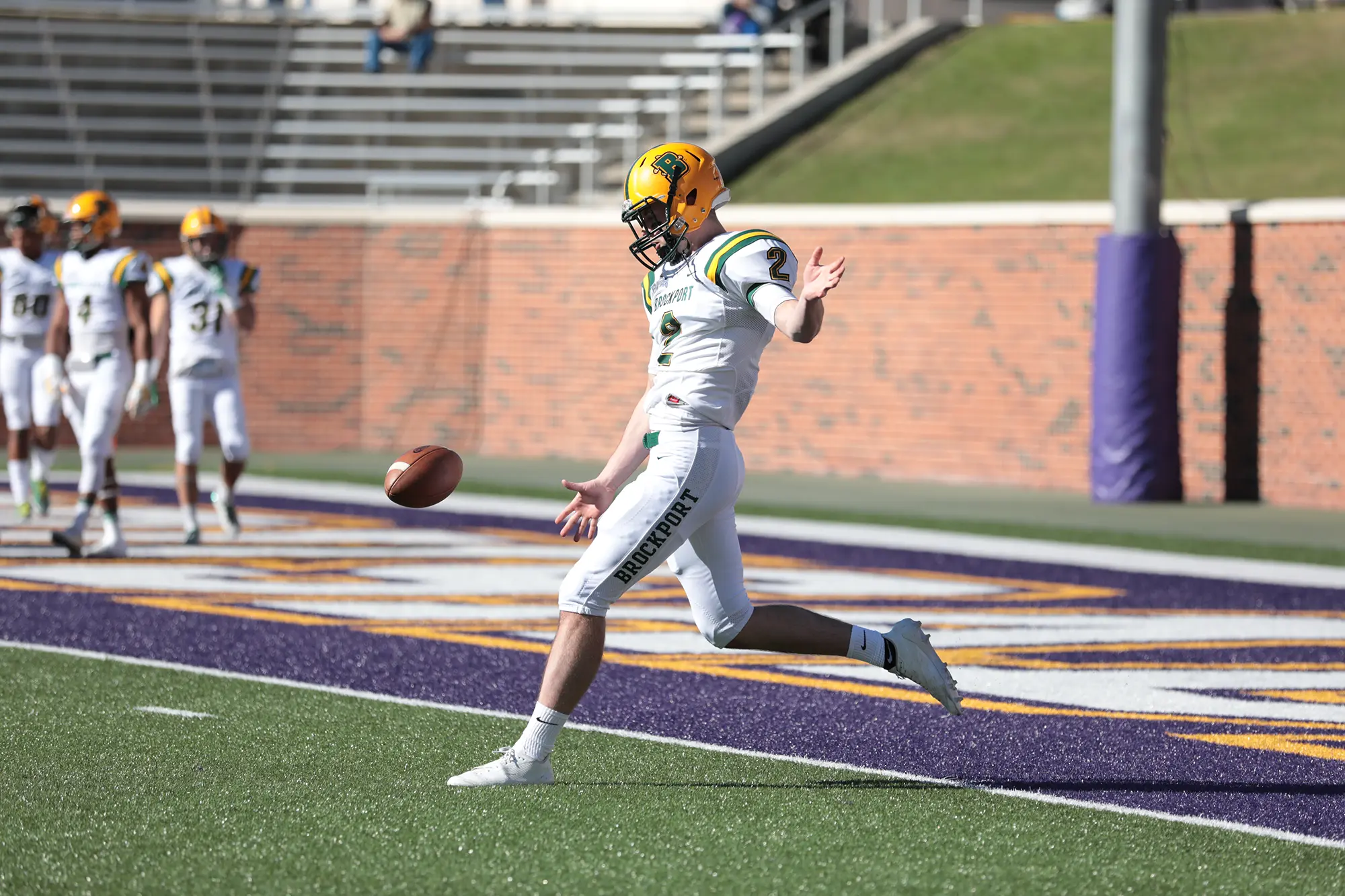 Punter Eric Yaeger holds the Highest Punt Average, Game with a 49.0 yard average